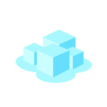 ice cube icon logo design vector