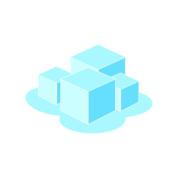 ice cube icon logo design vector
