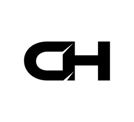 Initial 2 letter Logo Modern Simple Black CH