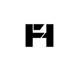 Initial 2 letter Logo Modern Simple Black FH