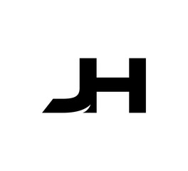 Initial 2 letter Logo Modern Simple Black JH