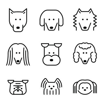 Dog icon set - vector