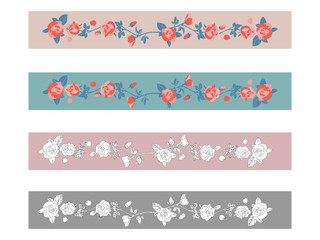 vintage rose flower washi tape