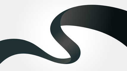 vector illustration of the ribbon that dances in S (Black)
