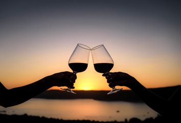 Red wine at sunset, Palm Beach, Australia © Gary