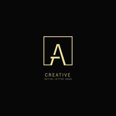 Creative Initial letter A Logo with Square Element, Design Vector Illustration for Company Identity