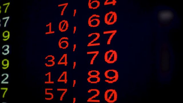 Devaluation in stock market displayed in teletext