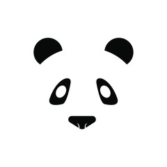 panda face icon logo vector