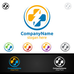 Fast Cross Medical Hospital Logo for Emergency Clinic Drug Store or Volunteers Concept
