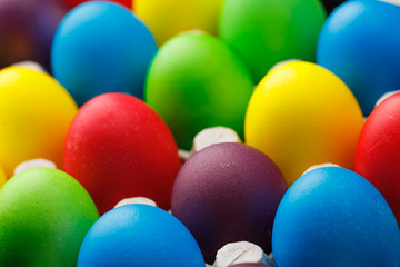 Fototapeta na wymiar Easter festive multicolor eggs