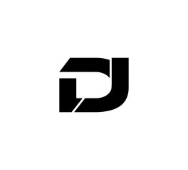 Initial 2 letter Logo Modern Simple Black DJ