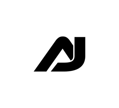 Initial 2 letter Logo Modern Simple Black AJ