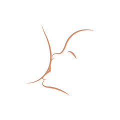 world breastfeeding day silhouette logo design vector in a white background