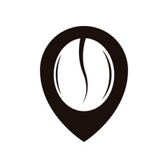 coffee pointer, coffee geotag logo