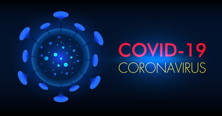 Stop COVID-19, Corona Virus blue background