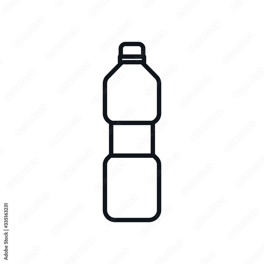 Poster detergent bottle line style icon vector design