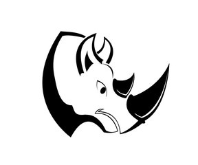 rhino head logo design vector