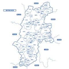 長野県地図 シンプル白地図 市区町村