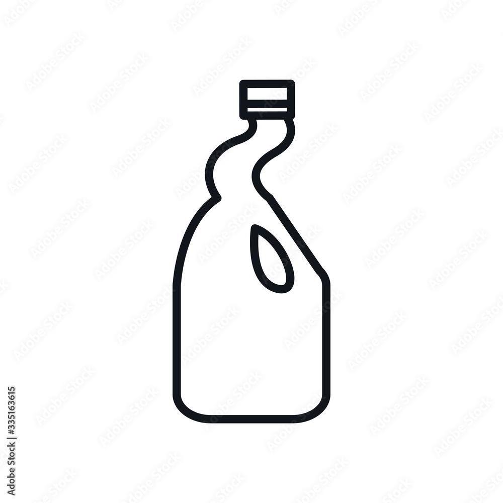 Poster detergent bottle line style icon vector design