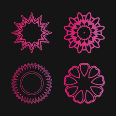 Collection set ornament sign logo free vector