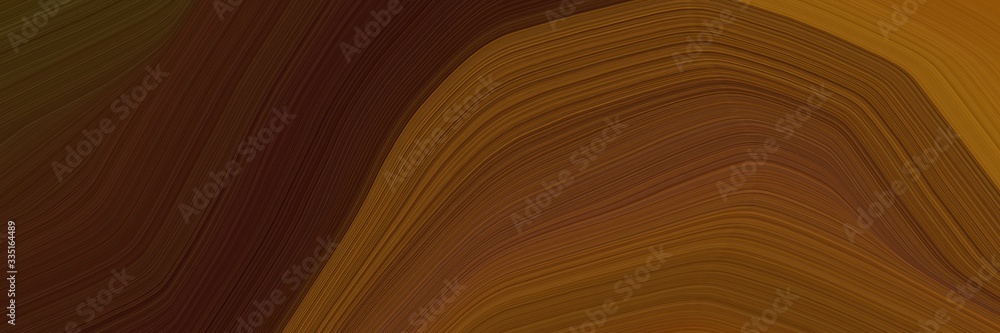 Poster abstract dynamic designed horizontal banner with dark red, very dark red and brown colors. dynamic curved lines with fluid flowing waves and curves