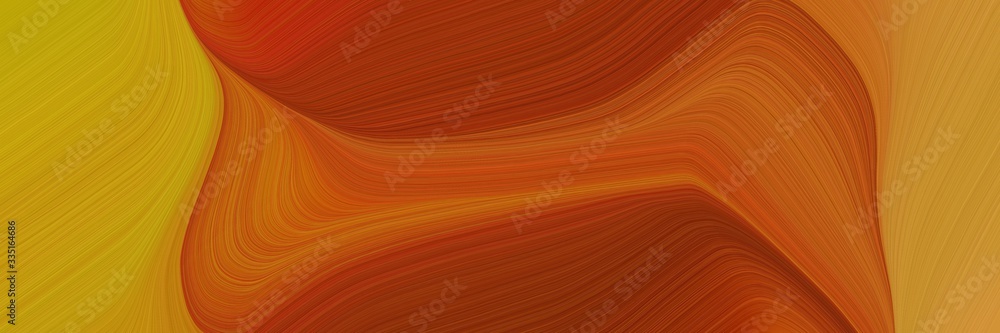 Poster abstract surreal header design with saddle brown, golden rod and dark golden rod colors. dynamic cur