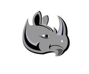 rhino head logo design vector