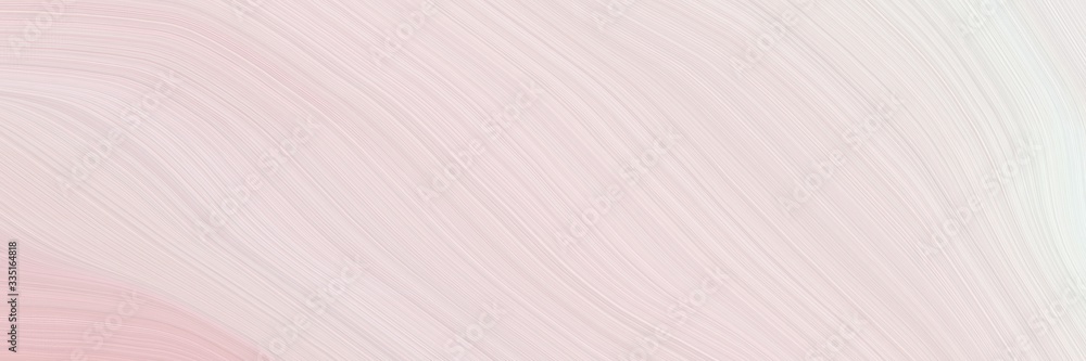 Poster abstract flowing horizontal header with antique white, pastel pink and white smoke colors. dynamic curved lines with fluid flowing waves and curves