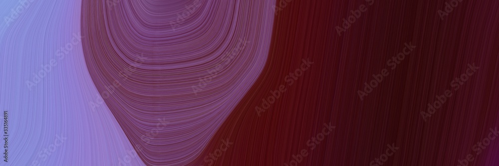 Poster abstract colorful designed horizontal banner with medium purple, very dark pink and old mauve colors. dynamic curved lines with fluid flowing waves and curves
