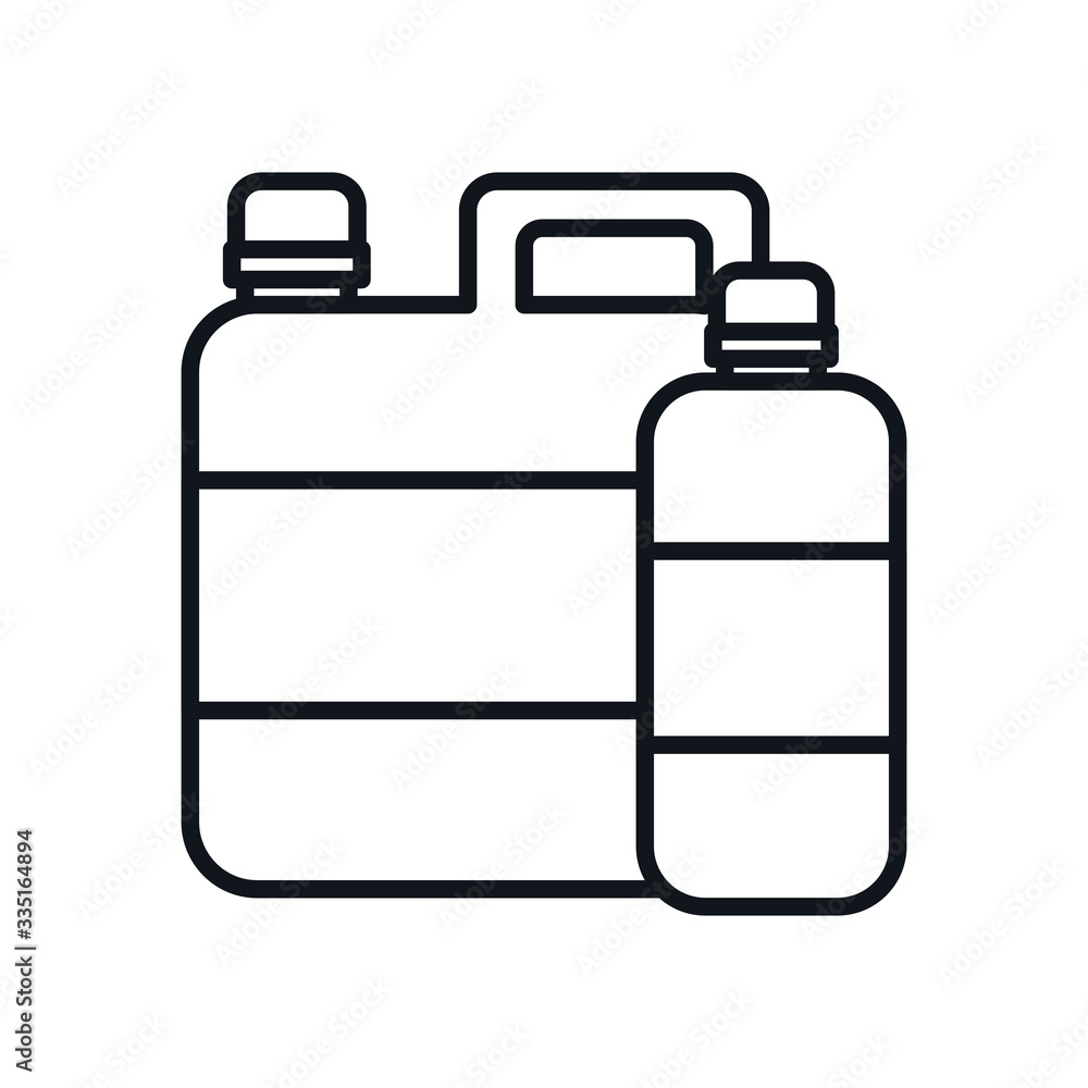 Aufkleber detergent bottles line style icon vector design