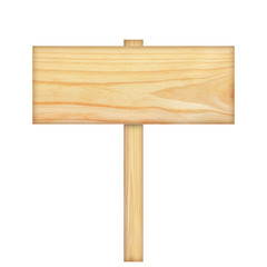 Wooden sign isolated on white background