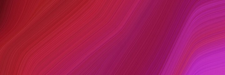 abstract moving horizontal header with dark moderate pink, mulberry  and medium violet red colors. dynamic curved lines with fluid flowing waves and curves