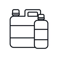 detergent bottles line style icon vector design