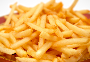 french fries on a plate.