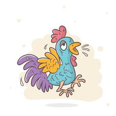 cute chicken cartoon vector, illustration