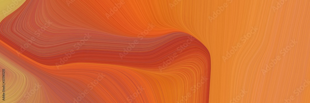 Aufkleber abstract flowing horizontal header with coffee, bronze and firebrick colors. dynamic curved lines with fluid flowing waves and curves