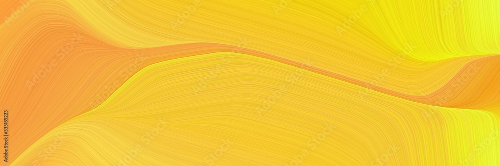 Poster abstract colorful header with vivid orange, pastel orange and gold colors. elegant curved lines with fluid flowing waves and curves