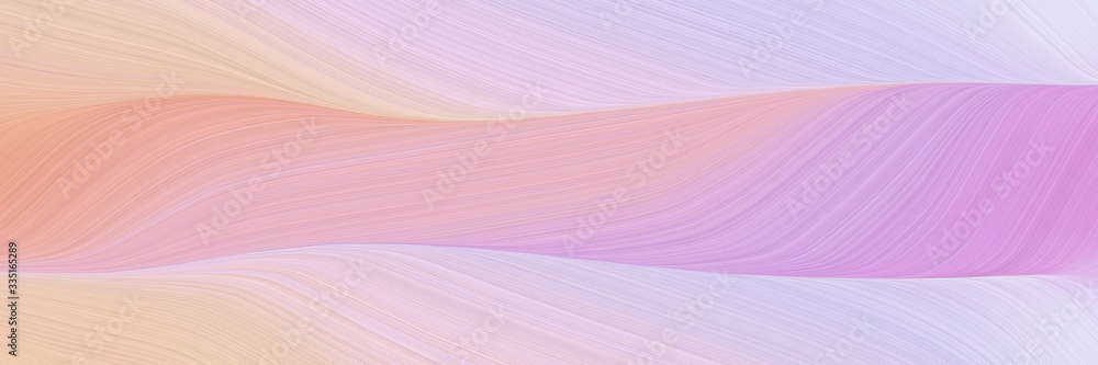 Poster abstract modern banner design with thistle, baby pink and burly wood colors. dynamic curved lines wi