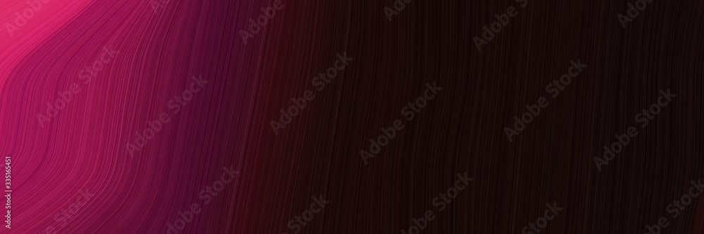 Poster abstract flowing horizontal banner with dark moderate pink, dark pink and very dark red colors. eleg