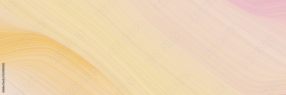 Poster abstract flowing horizontal header with wheat, burly wood and sandy brown colors. elegant curved lines with fluid flowing waves and curves
