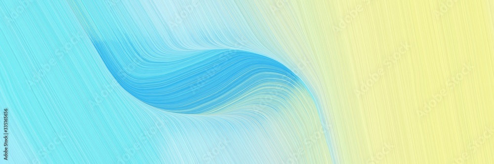 Poster abstract modern horizontal header with pale golden rod, sky blue and pale turquoise colors. elegant 