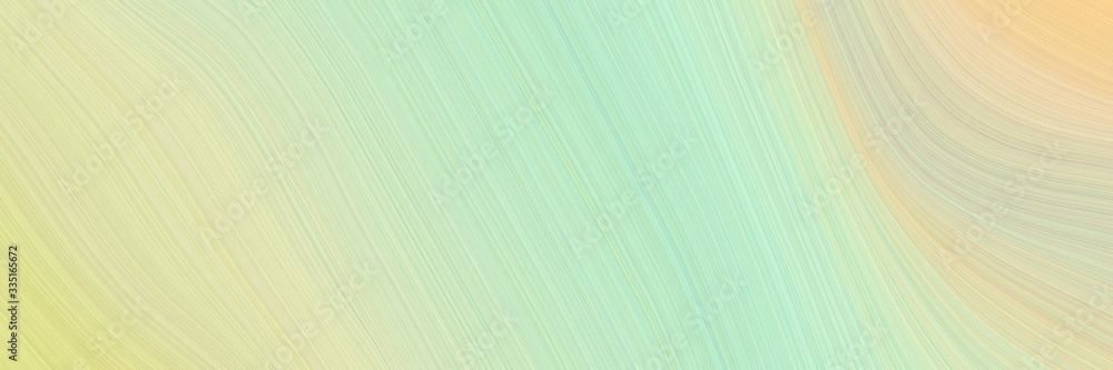 Poster abstract moving header design with tea green, wheat and khaki colors. dynamic curved lines with fluid flowing waves and curves