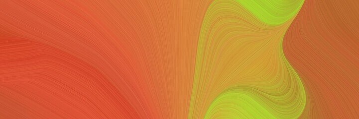 abstract colorful header design with coffee, peru and yellow green colors. dynamic curved lines with fluid flowing waves and curves
