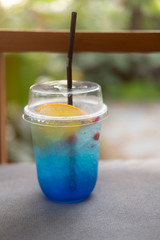 Blue Italian soda cold beverage