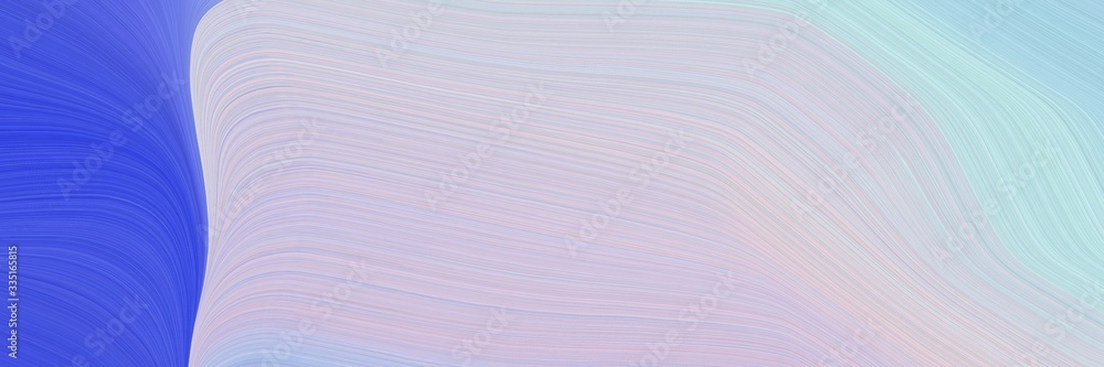Poster abstract moving banner with light gray, royal blue and pastel pink colors. dynamic curved lines with