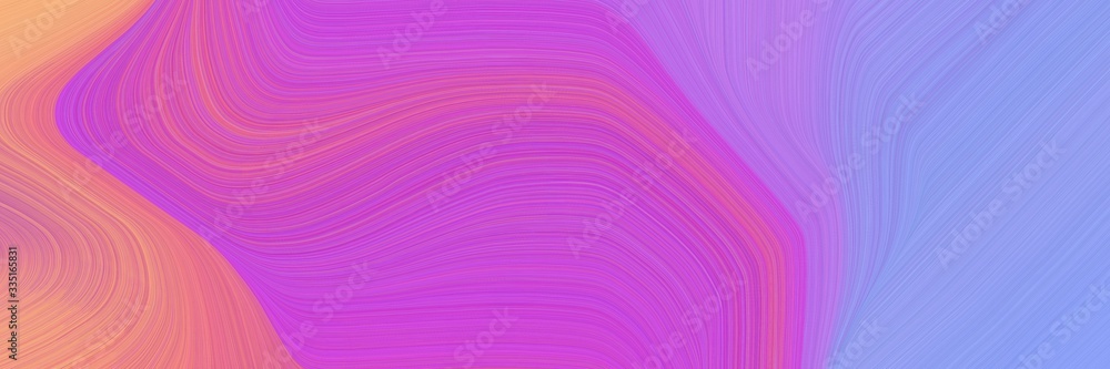 Poster abstract artistic designed horizontal banner with medium orchid, light pastel purple and light coral