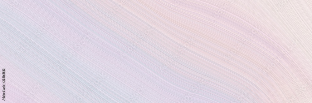 Poster abstract dynamic header design with light gray, linen and lavender colors. elegant curved lines with fluid flowing waves and curves