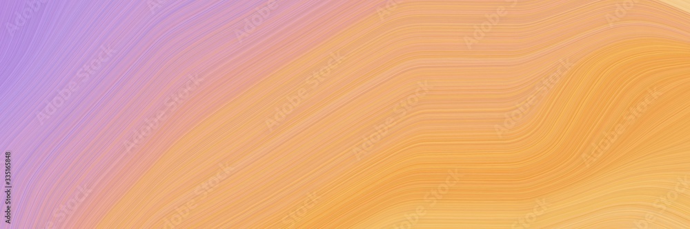Poster abstract dynamic horizontal header with sandy brown, pastel violet and pastel magenta colors. dynamic curved lines with fluid flowing waves and curves