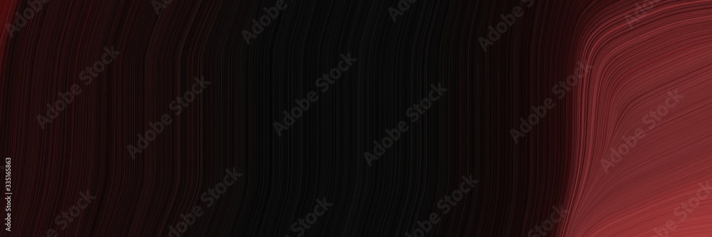 Poster abstract flowing header with black, old mauve and dark red colors. dynamic curved lines with fluid flowing waves and curves