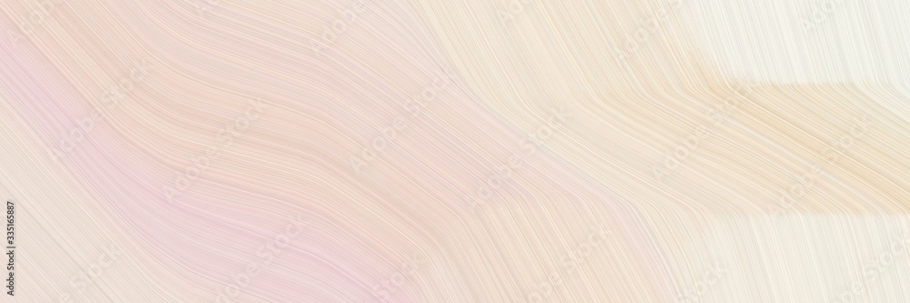 Poster abstract artistic horizontal banner with antique white, sea shell and beige colors. elegant curved l